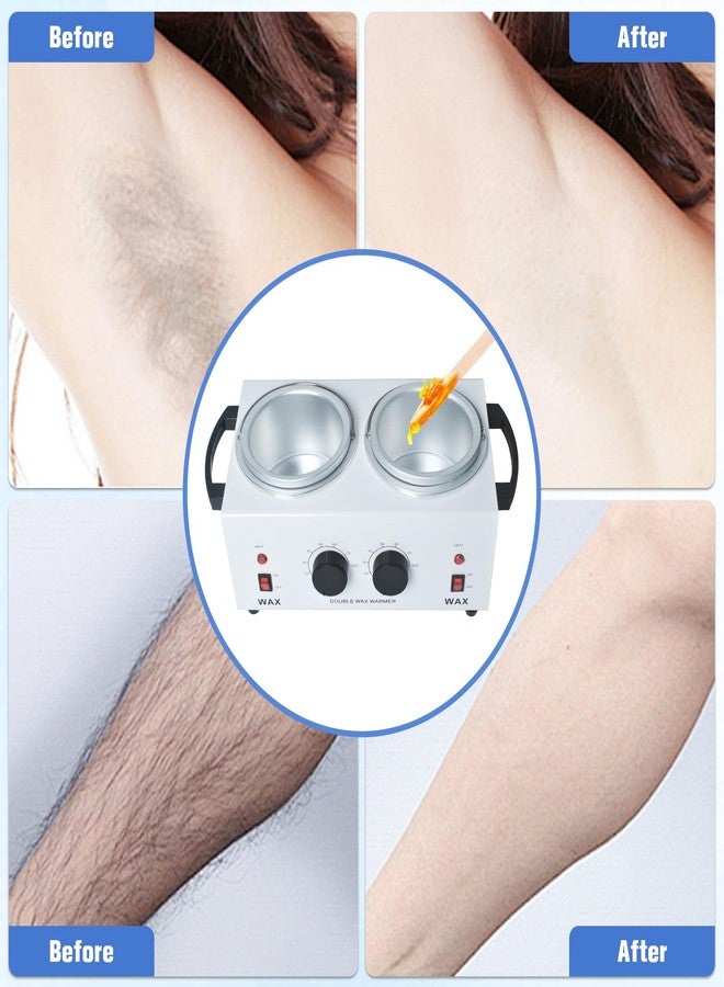 MCCKLE Double Wax Warmer Professional，Wax pot for Hair Removal with Adjustable Temperature Set, Portable Professional Wax Heater for spa and Salon,Body with 200pcs Wax Sticks - Image 5